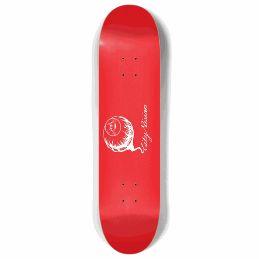 Red and White Logo 8.00 City Vision Skateboards  City Vision Skateboards 8.00