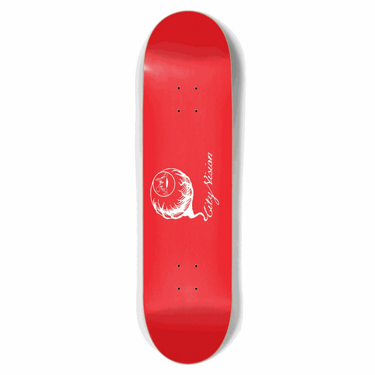 Red and White Logo 8.50 City Vision Skateboards  City Vision Skateboards 8.50