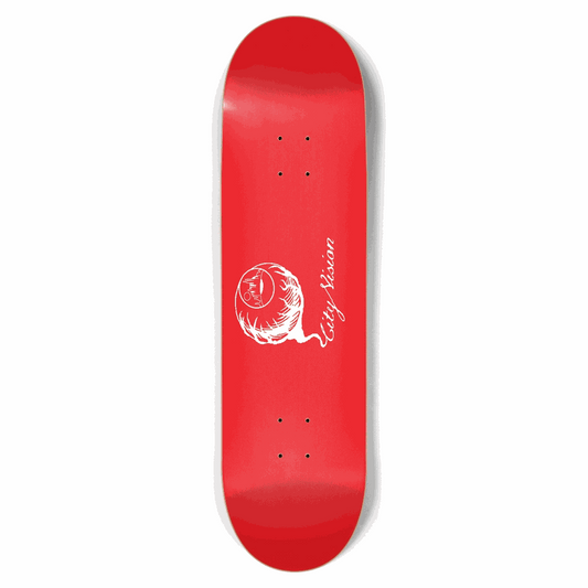 Red and White Logo 8.75 City Vision Skateboards  City Vision Skateboards 8.75