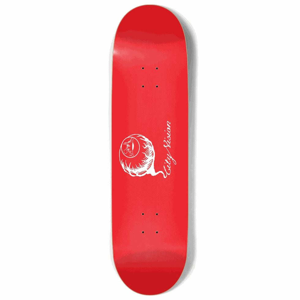 Red and White Logo 9.00 City Vision Skateboards  City Vision Skateboards 9.00