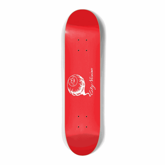 Red and White Logo Mini 7.25 City Vision Skateboards  City Vision Skateboards 7.25