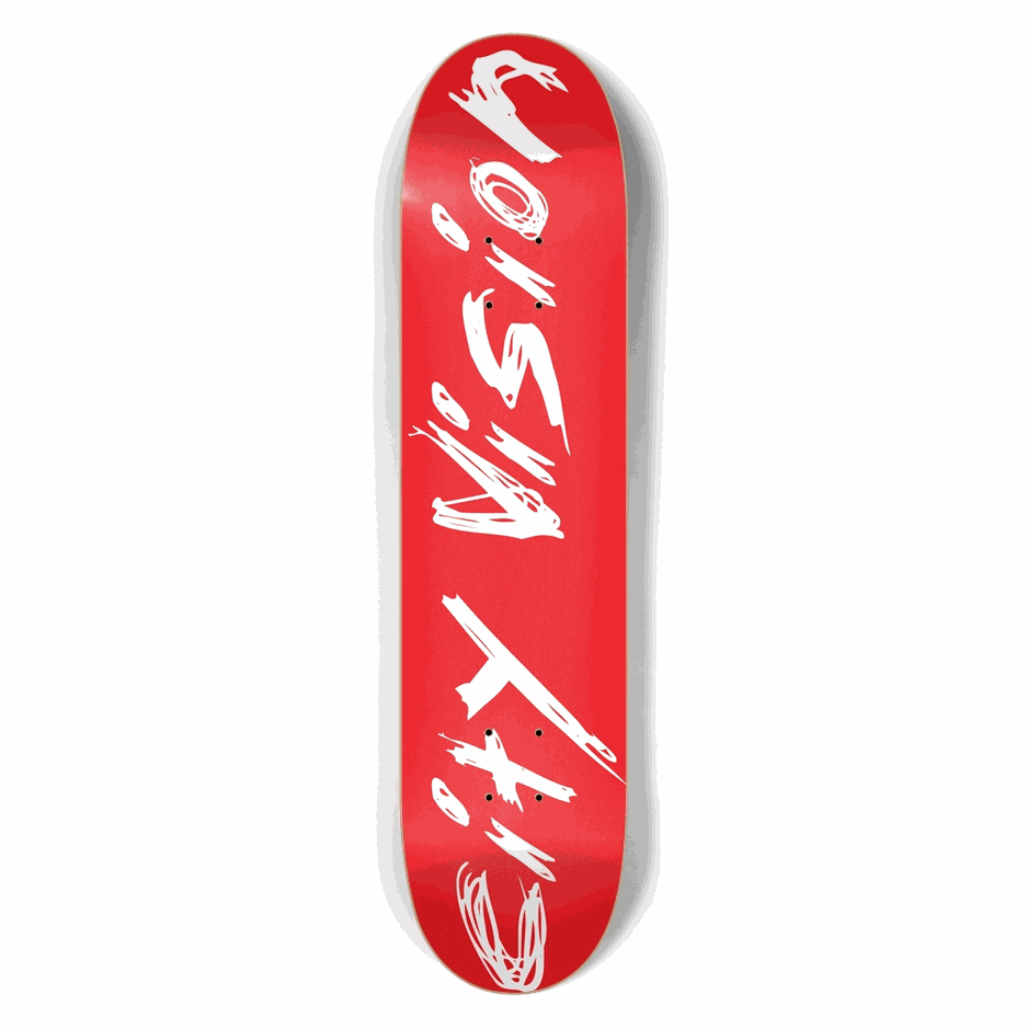 Red And White Name 7.50 City Vision Skateboards  City Vision Skateboards 7.50