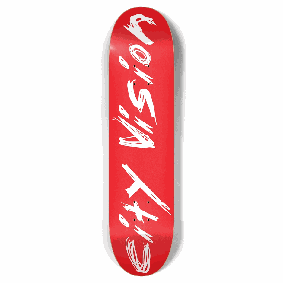 Red And White Name 7.87 City Vision Skateboards  City Vision Skateboards 7.87