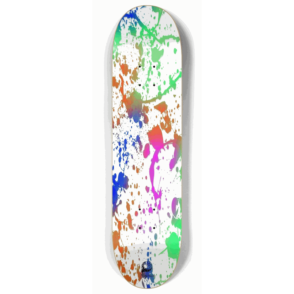 Skateboard - Splatter Paint White 8.00 by City Vision Skateboards (8.00)