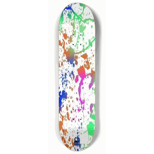 Skateboard - Splatter Paint White 8.00 by City Vision Skateboards (8.00)