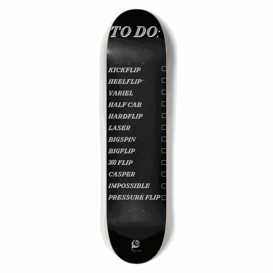 To Do List Black 7.50 City Vision Skateboards  City Vision Skateboards 7.50