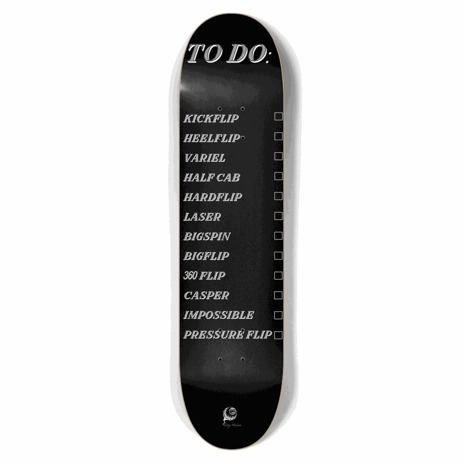 To Do List Black 7.62 City Vision Skateboards  City Vision Skateboards 7.62