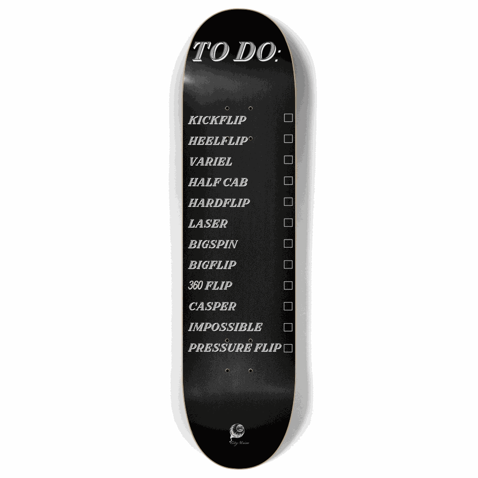 To Do List Black 8.00 City Vision Skateboards  City Vision Skateboards 8.00