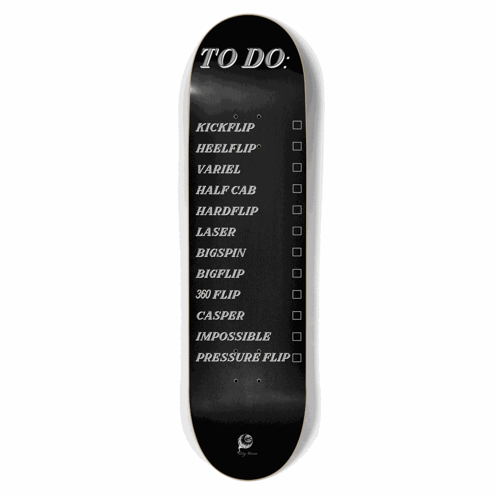 To Do List Black 8.50 City Vision Skateboards  City Vision Skateboards 8.50