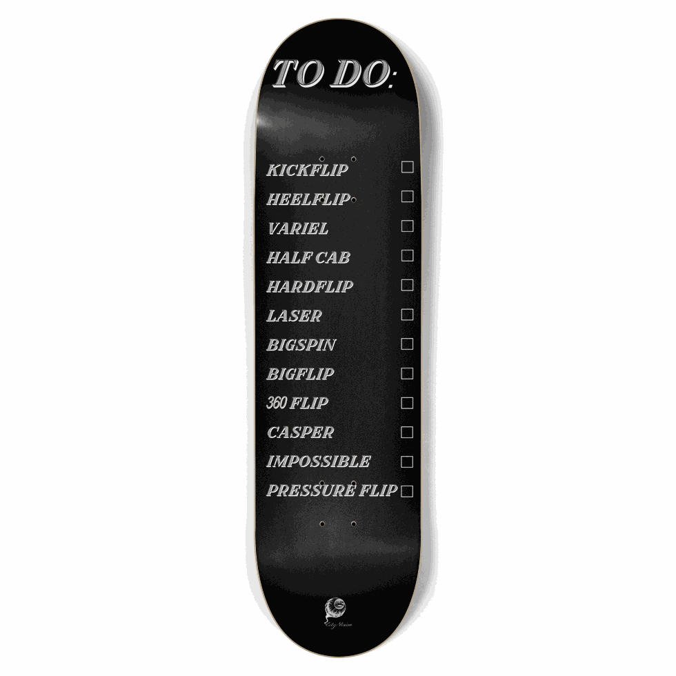 To Do List Black 8.75 City Vision Skateboards  City Vision Skateboards 8.75