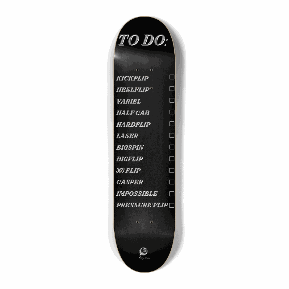 To Do List Black Mini 7.25 City Vision Skateboards  City Vision Skateboards 7.25