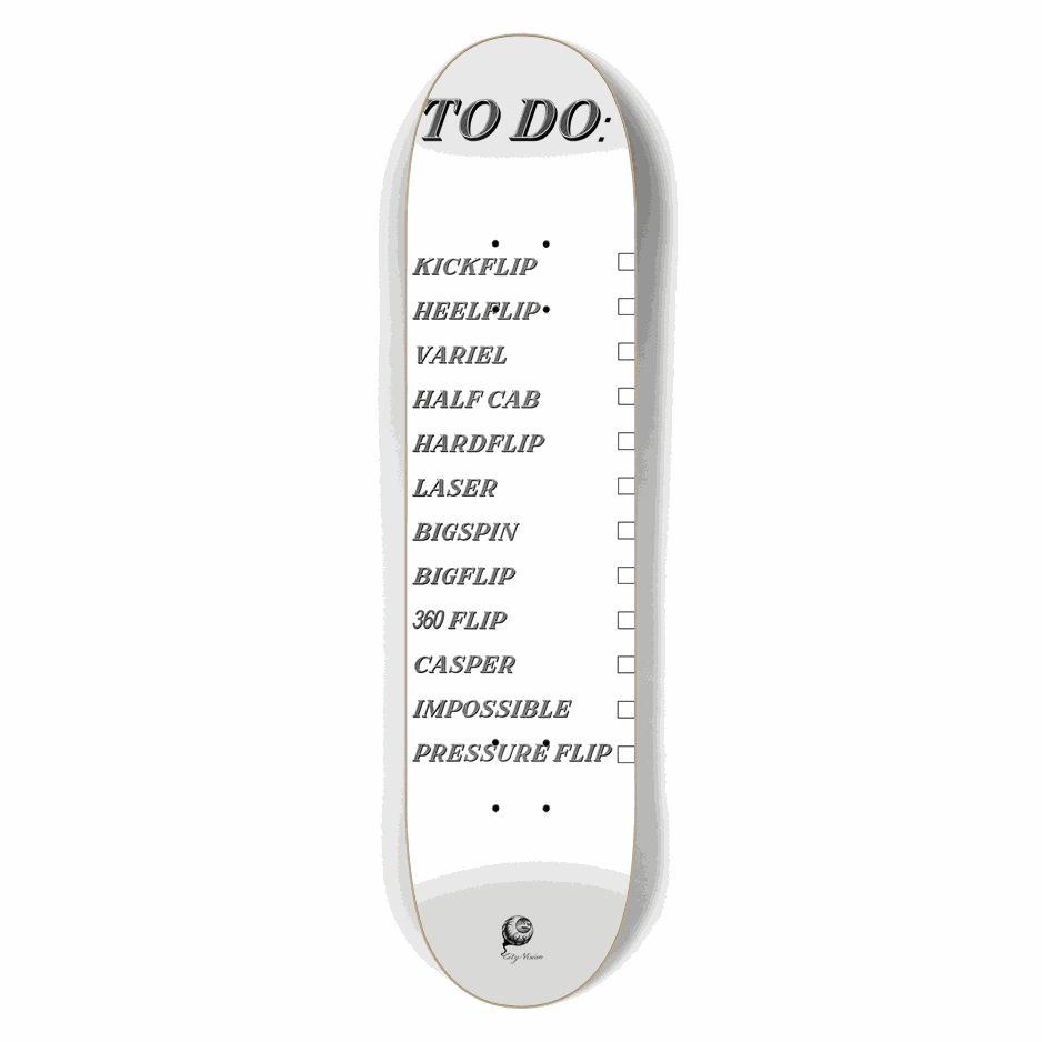 To Do List White 7.50 City Vision Skateboards  City Vision Skateboards 7.50