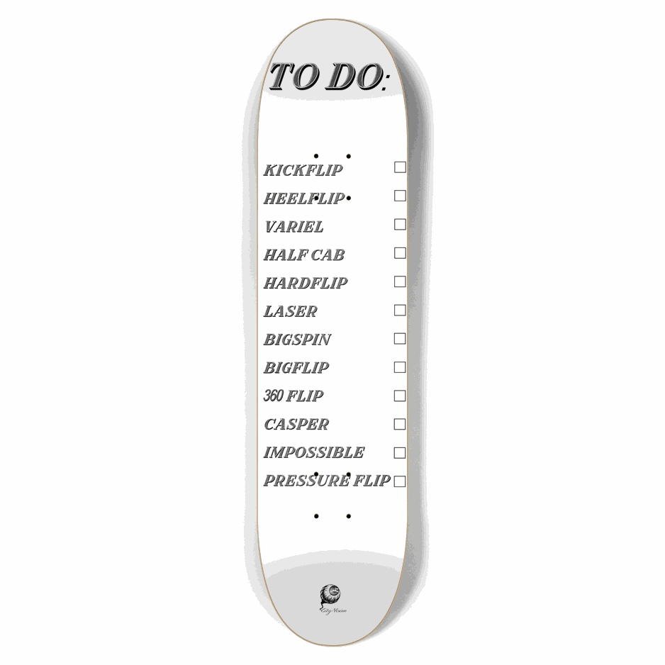 To Do List White 7.62 City Vision Skateboards  City Vision Skateboards 7.62