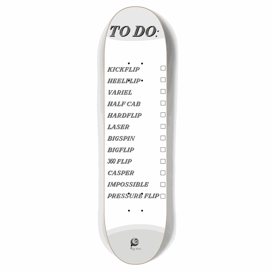 To Do List White 7.87 City Vision Skateboards  City Vision Skateboards 7.87