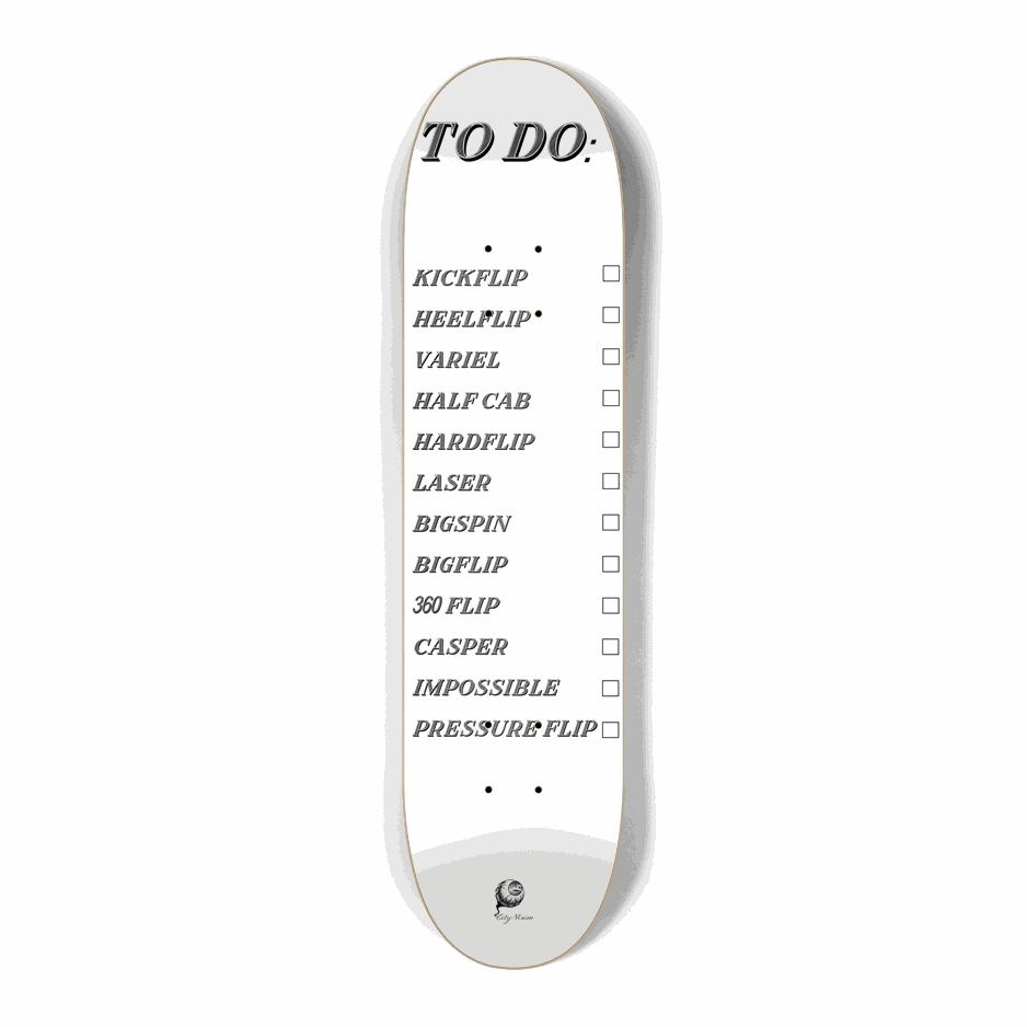 To Do List White Mini 7.25 City Vision Skateboards  City Vision Skateboards 7.25