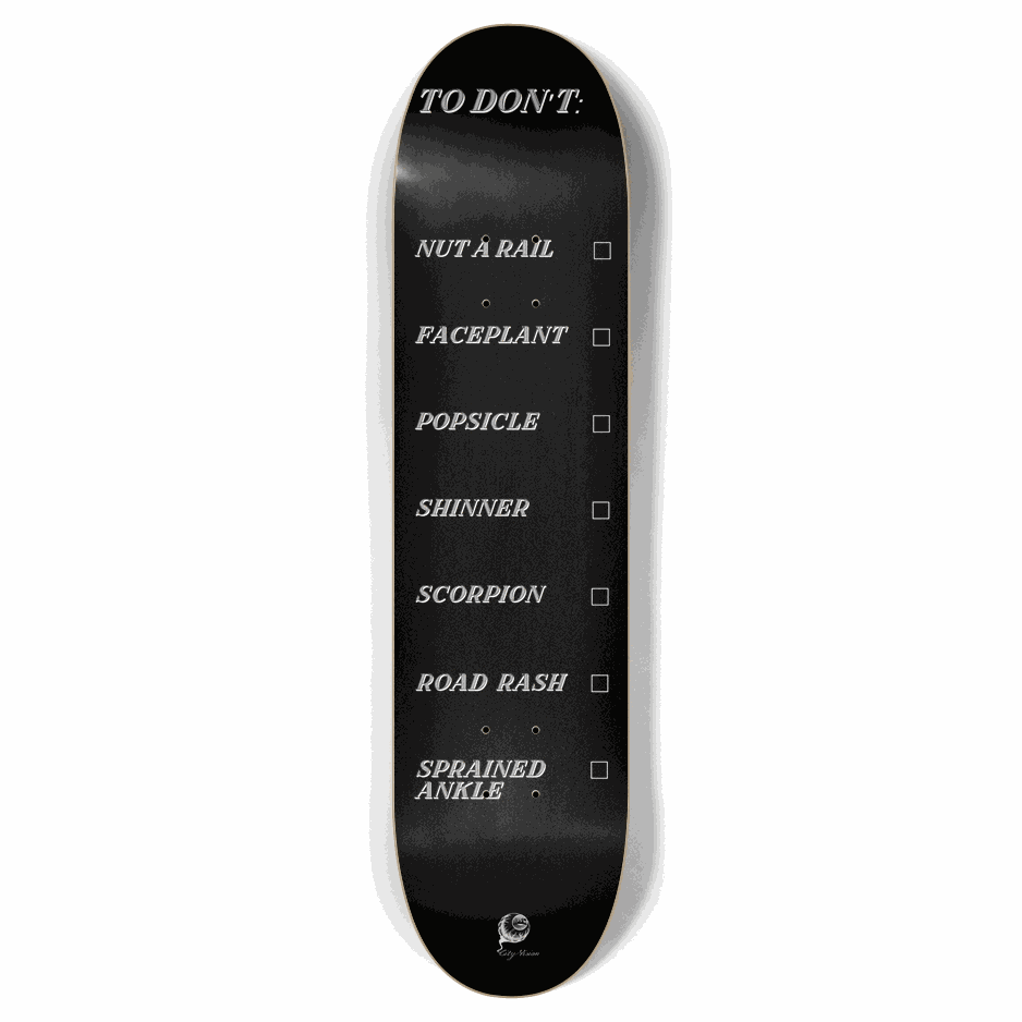 To Don't List Black 7.87 City Vision Skateboards  City Vision Skateboards 7.87
