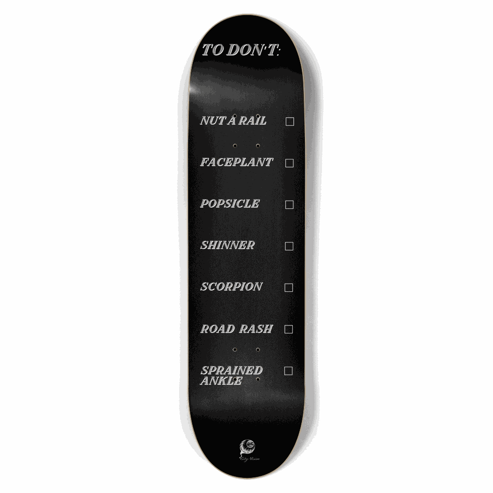 To Don't List Black 8.50 City Vision Skateboards  City Vision Skateboards 8.50