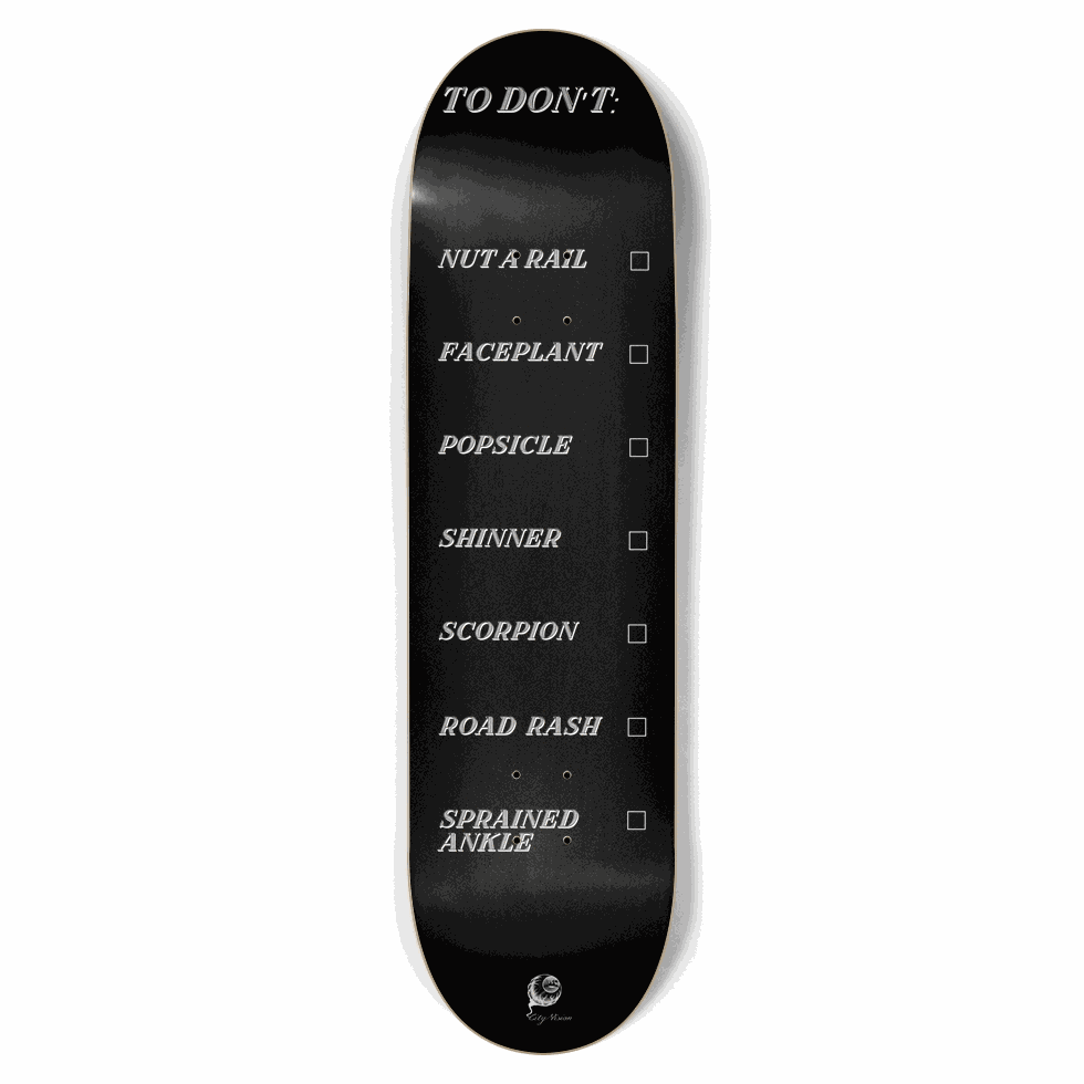 To Don't List Black 8.75 City Vision Skateboards  City Vision Skateboards 8.75