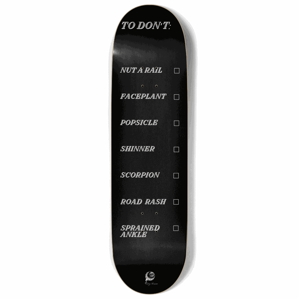 To Don't List Black 9.00 City Vision Skateboards  City Vision Skateboards 9.00