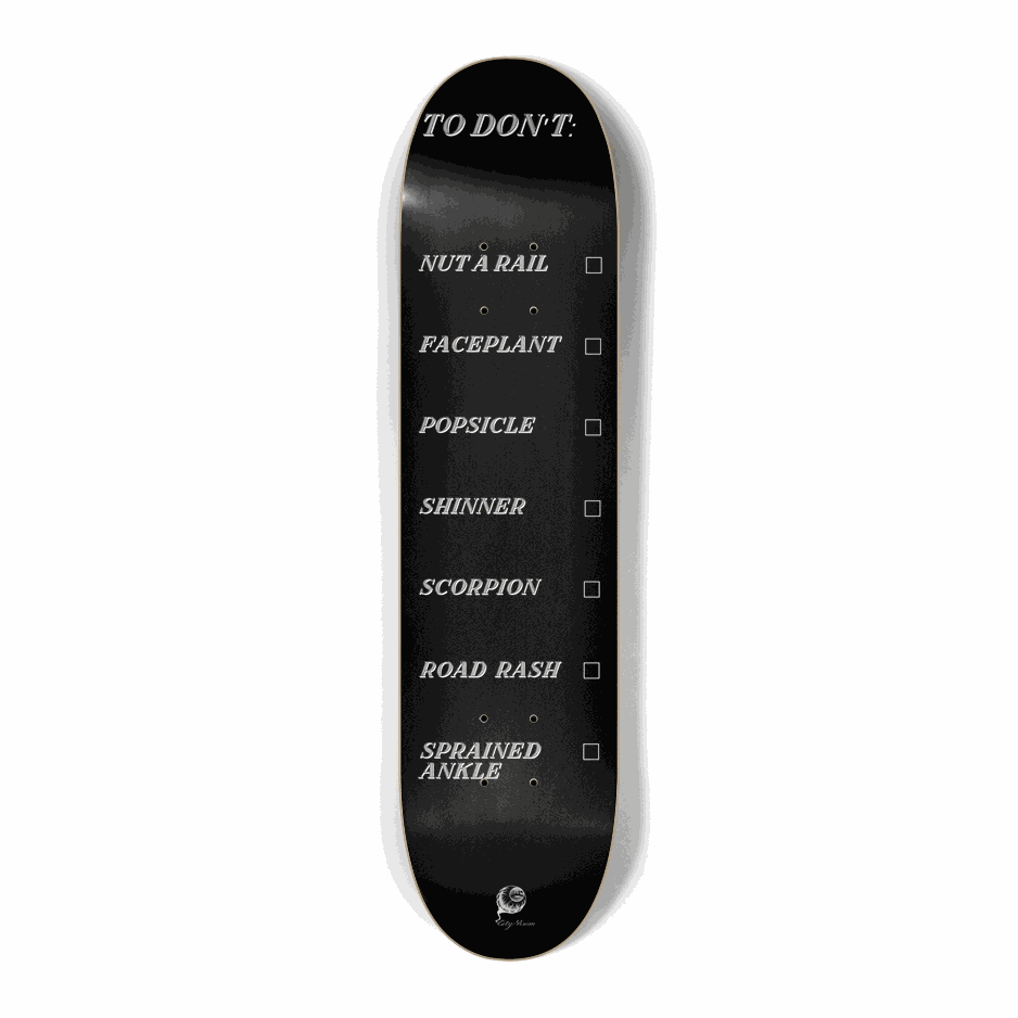 To Don't List Black Mini 7.25 City Vision Skateboards  City Vision Skateboards 7.25