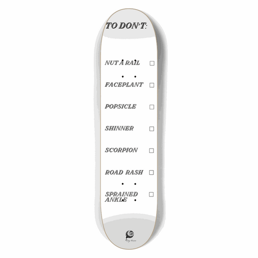 To Don't List White 7.50 City Vision Skateboards  City Vision Skateboards 7.50