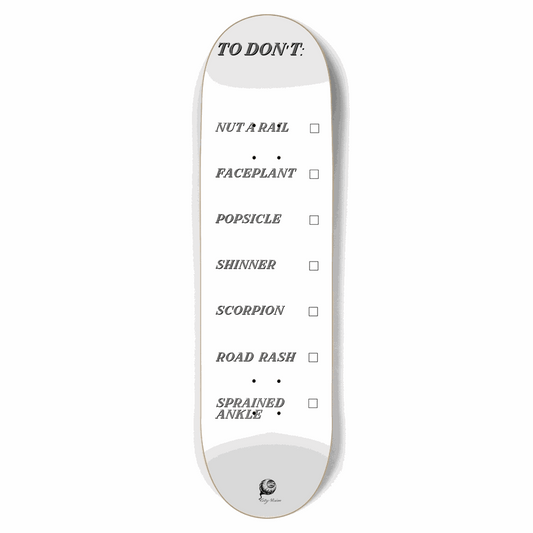 To Don't List White 8.75 City Vision Skateboards  City Vision Skateboards 8.75