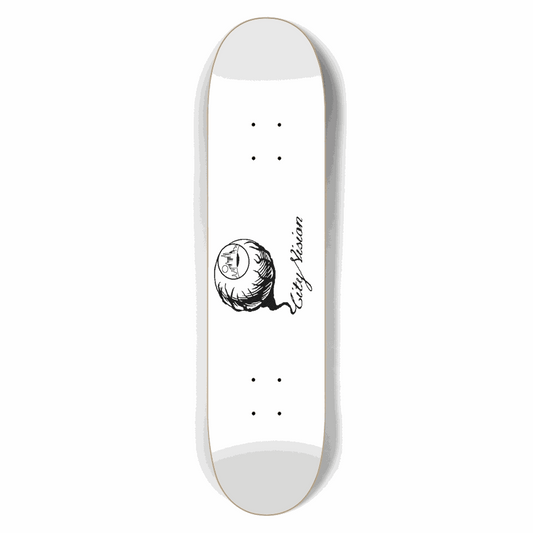 White and Black Logo 7.50 City Vision Skateboards  City Vision Skateboards 7.50