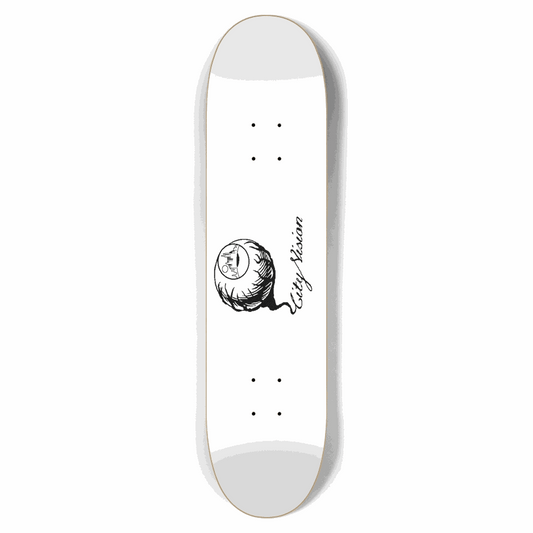 White and Black Logo 7.62 City Vision Skateboards  City Vision Skateboards 7.62