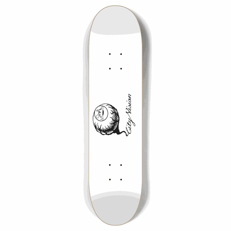 White and Black Logo 7.87 City Vision Skateboards  City Vision Skateboards 7.87