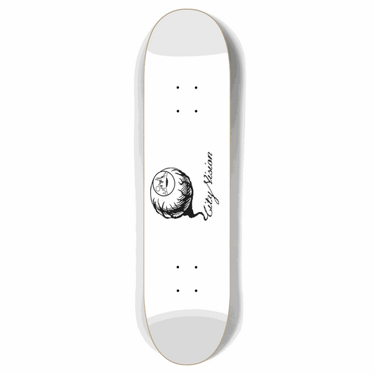 White and Black Logo 7.87 City Vision Skateboards  City Vision Skateboards 7.87