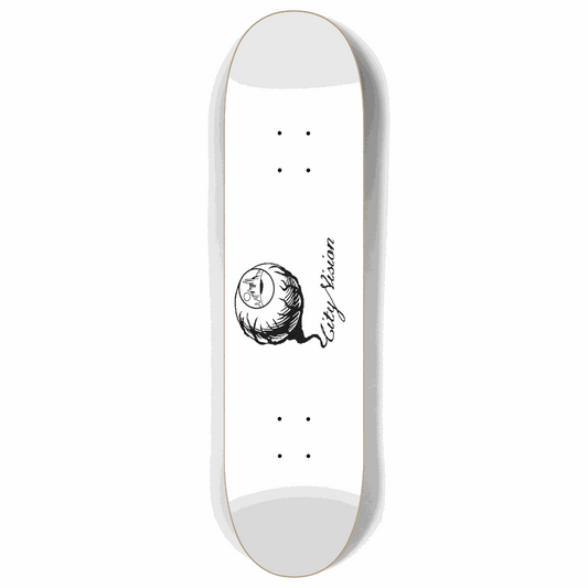 White and Black Logo 8.00 City Vision Skateboards  City Vision Skateboards 8.00
