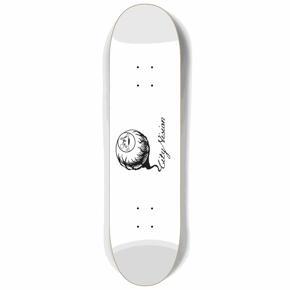 White and Black Logo 8.25 City Vision Skateboards  City Vision Skateboards 8.25
