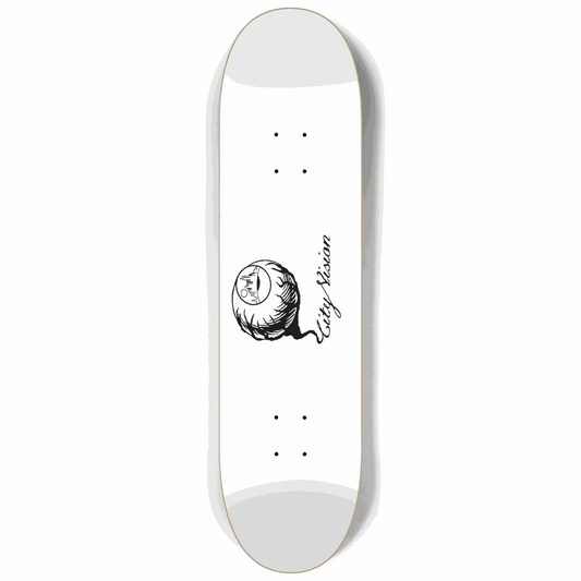 White and Black Logo 8.25 City Vision Skateboards  City Vision Skateboards 8.25