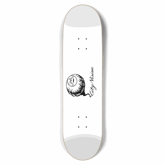 White and Black Logo 8.50 City Vision Skateboards  City Vision Skateboards 8.50
