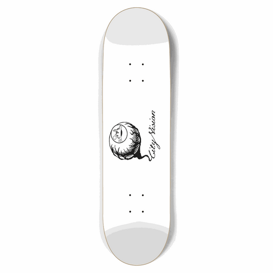 White and Black Logo 8.75 City Vision Skateboards  City Vision Skateboards 8.75
