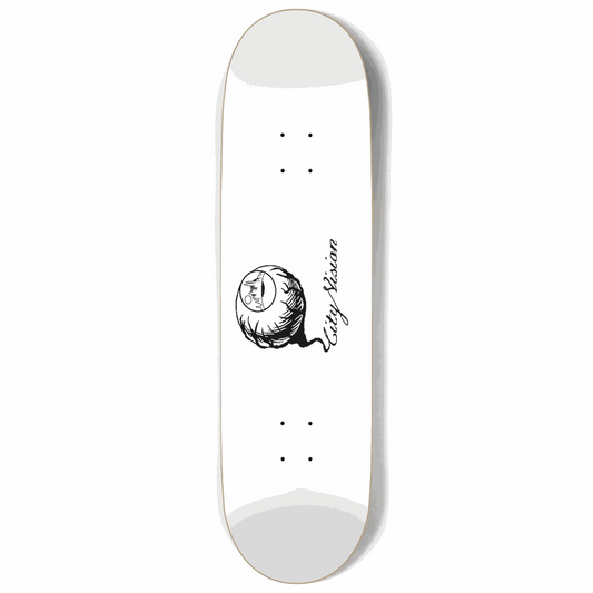 White and Black Logo 9.00 City Vision Skateboards  City Vision Skateboards 9.00