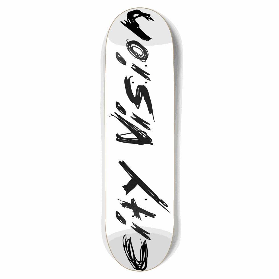 White and Black Name 8.75 City Vision Skateboards  City Vision Skateboards 8.75