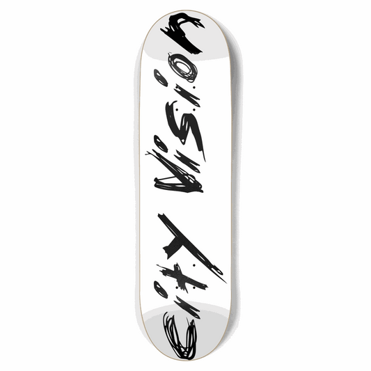 White and Black Name 8.75 City Vision Skateboards  City Vision Skateboards 8.75