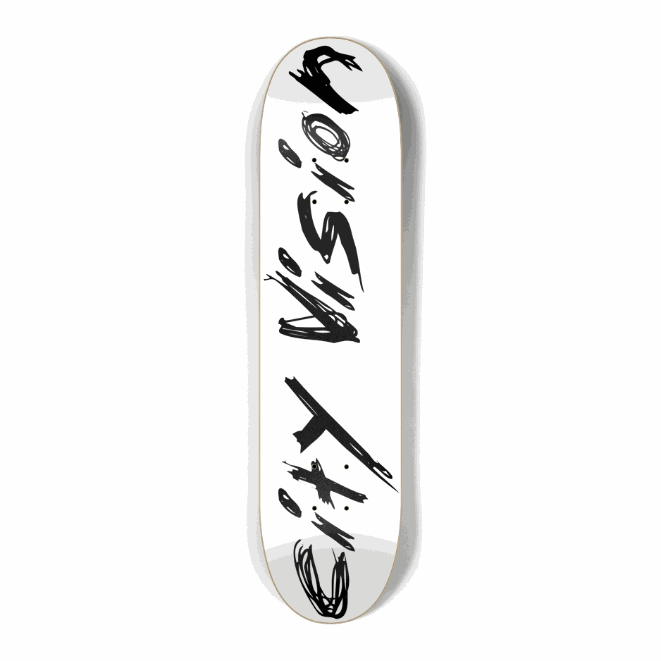 White and Black Name Mini 7.25 City Vision Skateboards  City Vision Skateboards 7.25