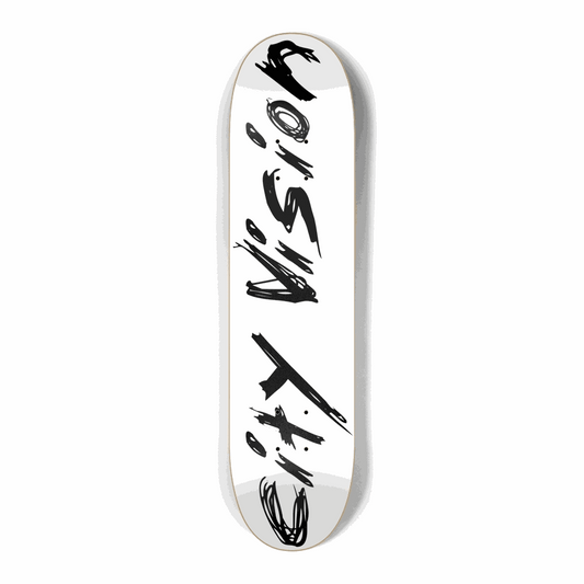 White and Black Name Mini 7.25 City Vision Skateboards  City Vision Skateboards 7.25