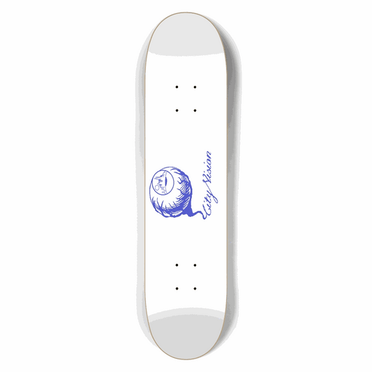 White and Blue Gliter Logo 7.50 City Vision Skateboards  City Vision Skateboards 7.50