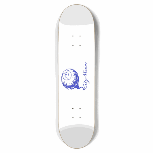 White and Blue Gliter Logo 8.50 City Vision Skateboards  City Vision Skateboards 8.50