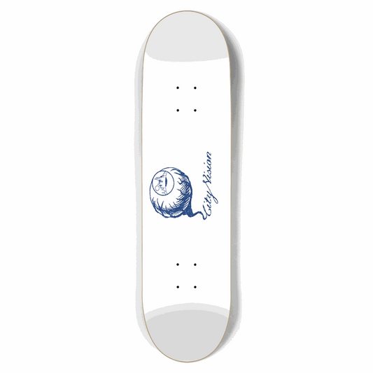 White and Blue Glitter Logo 8.50 City Vision Skateboards  City Vision Skateboards 8.50
