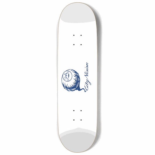 White and Blue Glitter Logo 9.00 City Vision Skateboards  City Vision Skateboards 9.00