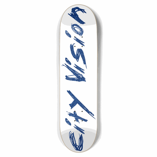White and Blue Glitter Name 8.50 City Vision Skateboards  City Vision Skateboards 8.50