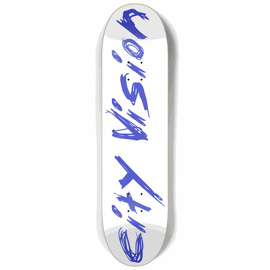 White and Blue Name 8.25 City Vision Skateboards  City Vision Skateboards 8.25