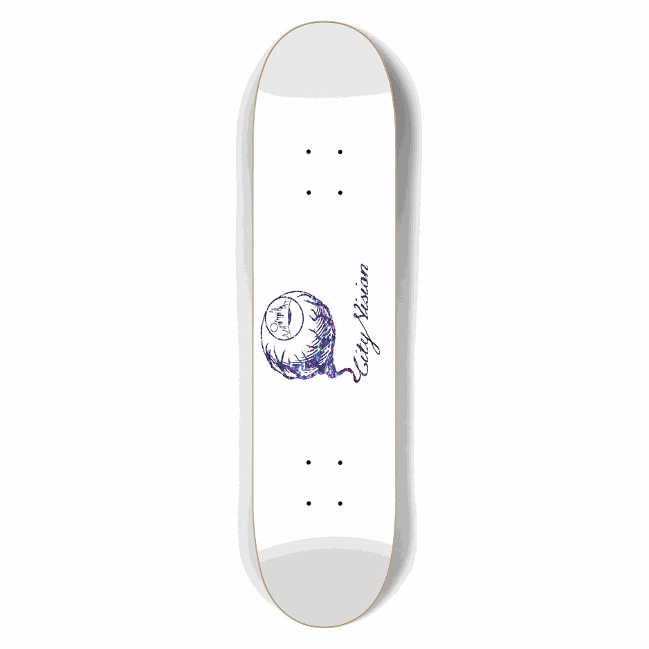 White and Dark Rainbow Gliter Logo 7.50 City Vision Skateboards  City Vision Skateboards 7.50
