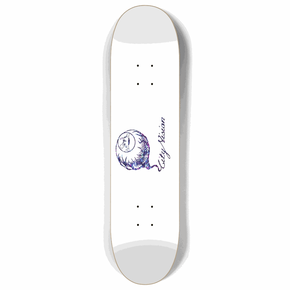White and Dark Rainbow Gliter Logo 8.00 City Vision Skateboards  City Vision Skateboards 8.00