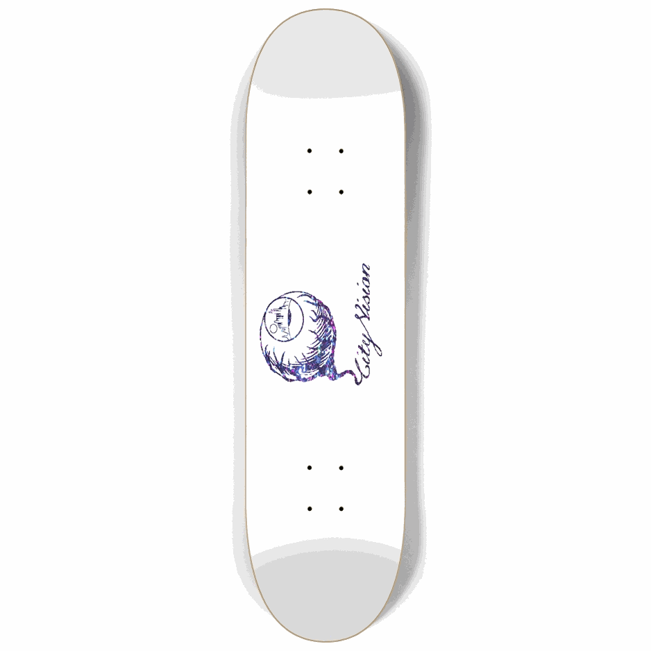 White and Dark Rainbow Gliter Logo 8.25 City Vision Skateboards  City Vision Skateboards 8.25