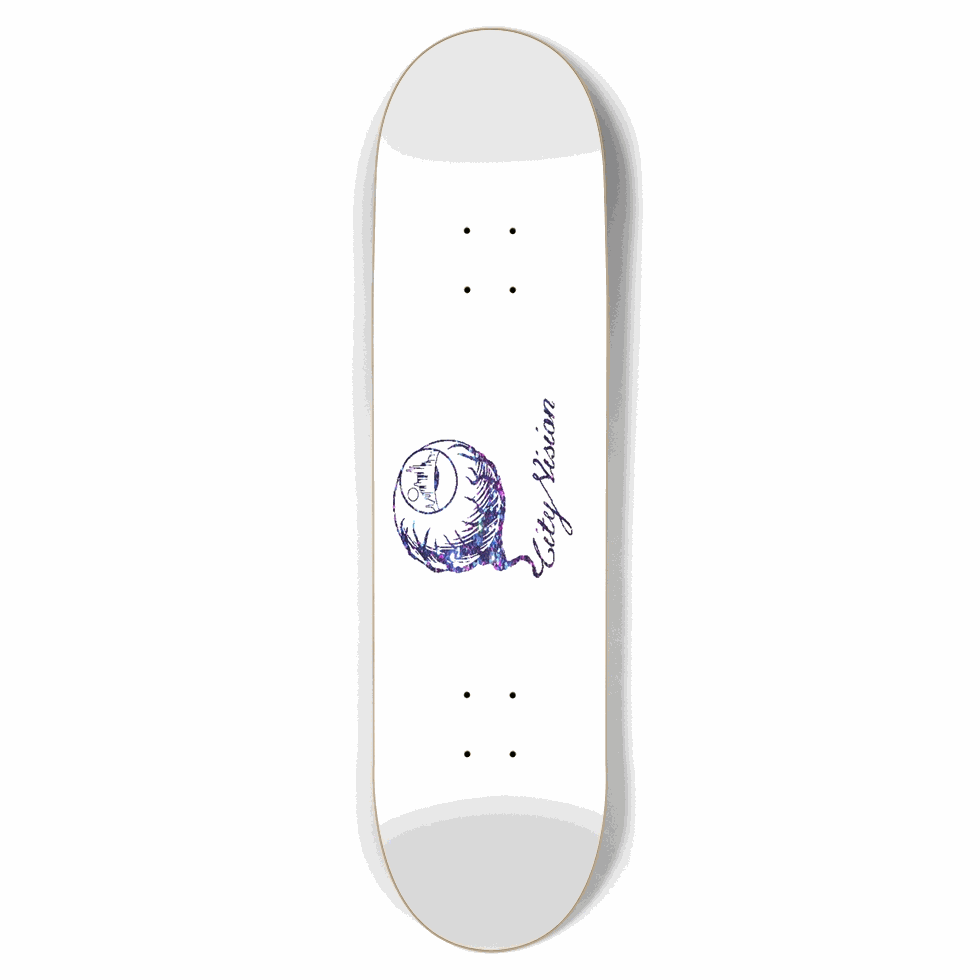 White and Dark Rainbow Gliter Logo 8.50 City Vision Skateboards  City Vision Skateboards 8.50